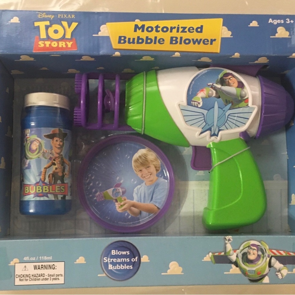 Vintage Disney Pixar Buzz Lightyear Laser Motorized Bubble Blower Rare Sealed